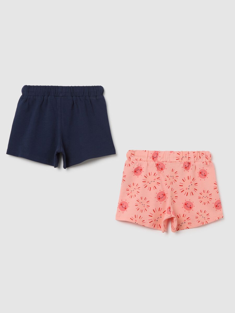 Newborn girl's multicolor pure cotton regular fit shorts_1