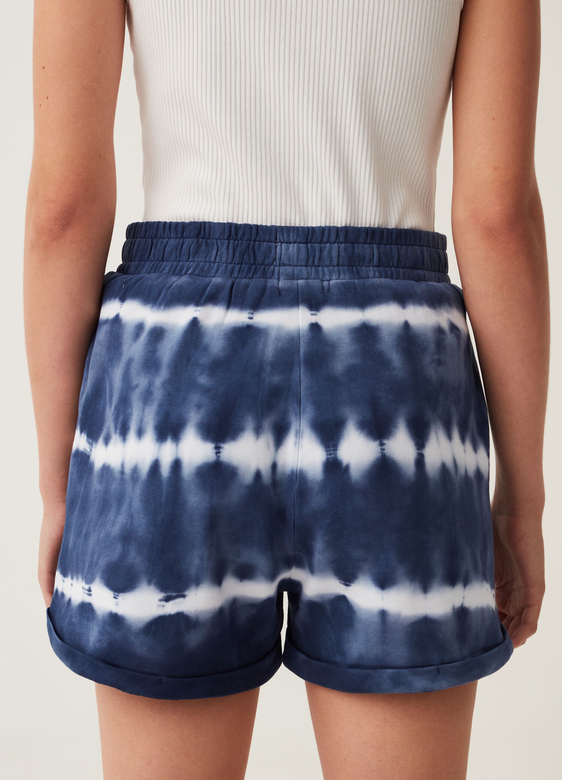 Shorts Fitness in felpa fantasia Tie Dye_2