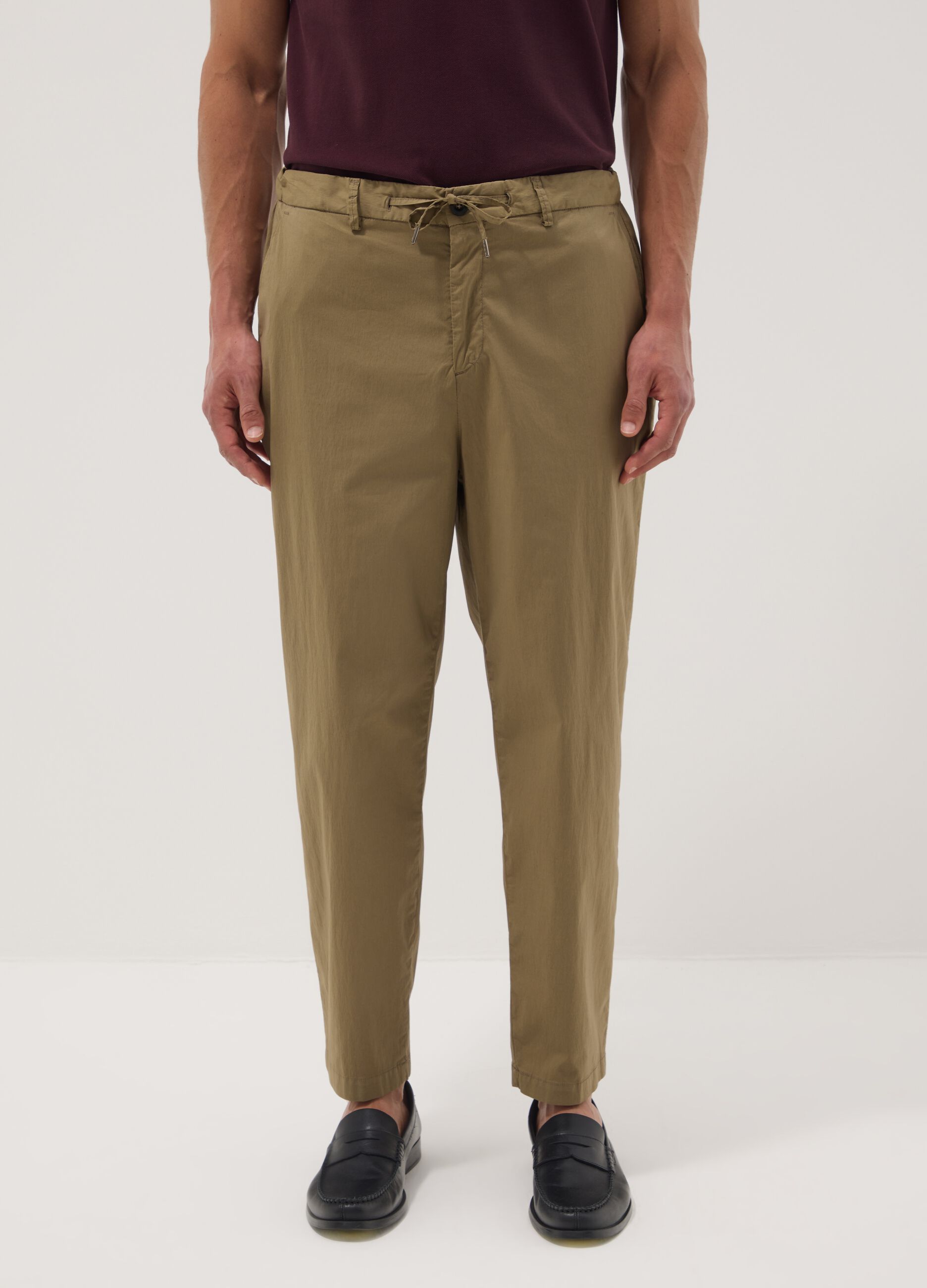 Brown stretch-cotton chino trousers