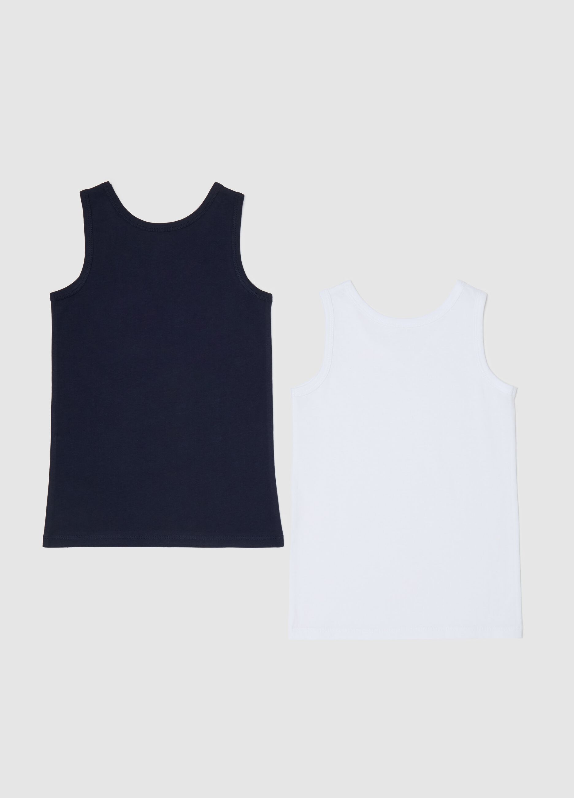 Two-pack racerback vests in organic cotton