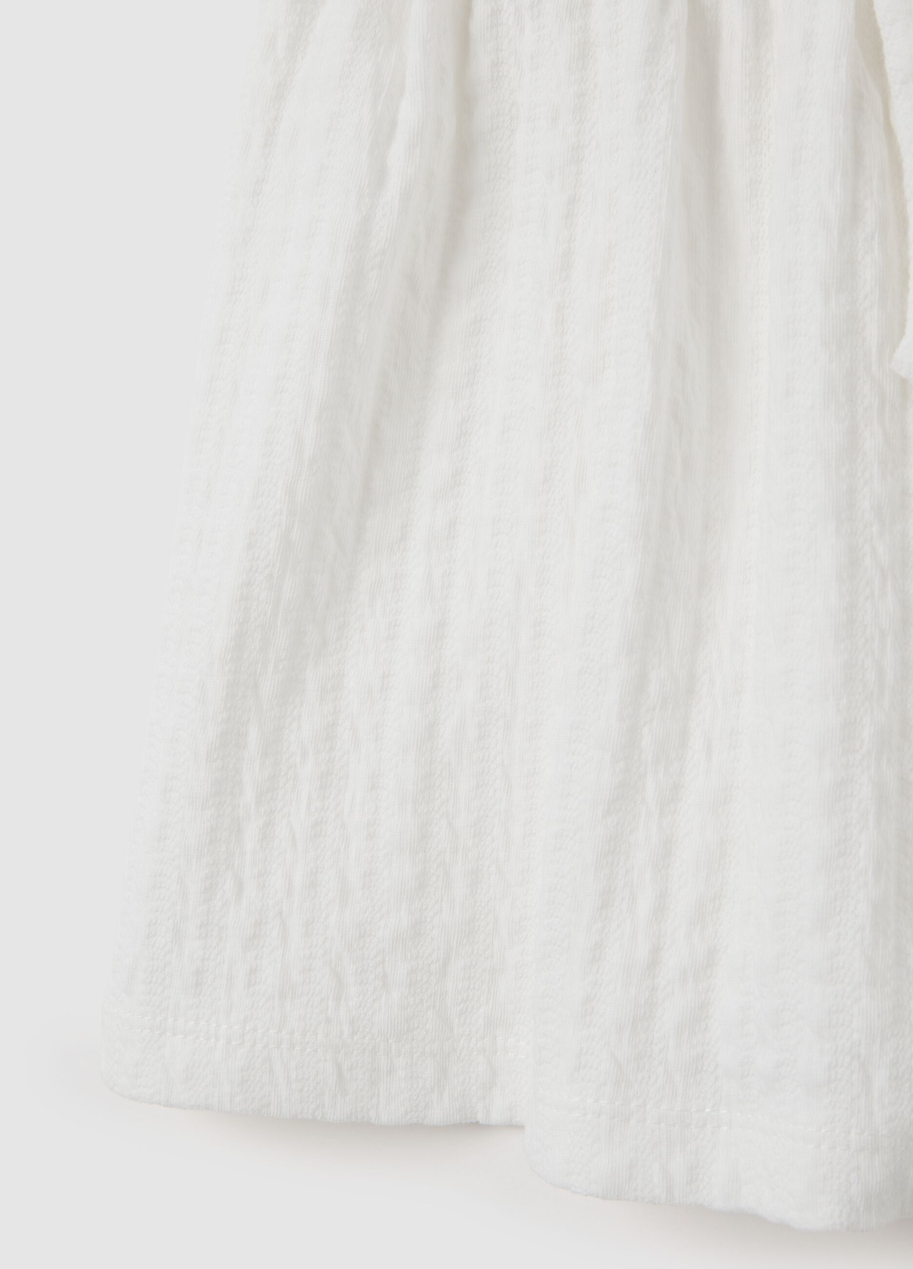 Shorts da bambina in cotone bianco regular fit