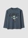 T-shirt over fit grigia in puro cotone con stampa skate per bambino_0
