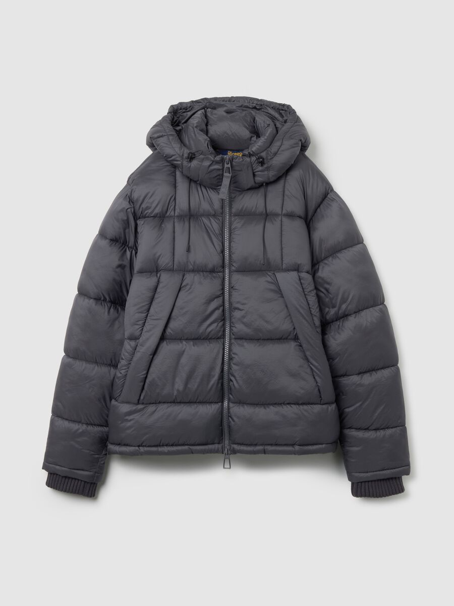 Dark Grey The Iconic Puffer Jacket with Detachable Hood_4