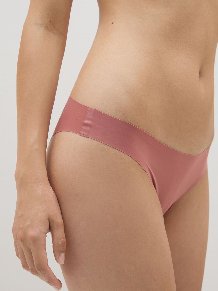 Regular Fit Pink Fabric Briefs_2