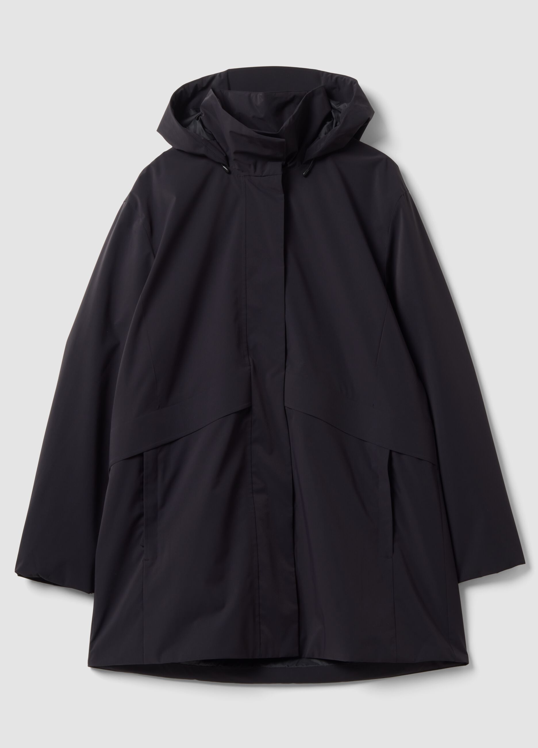 Blue hooded jacket with zip, regular fit