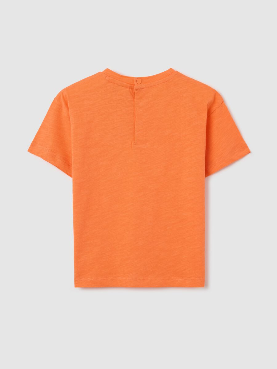 Orange T-shirt in organic cotton with pocket_1