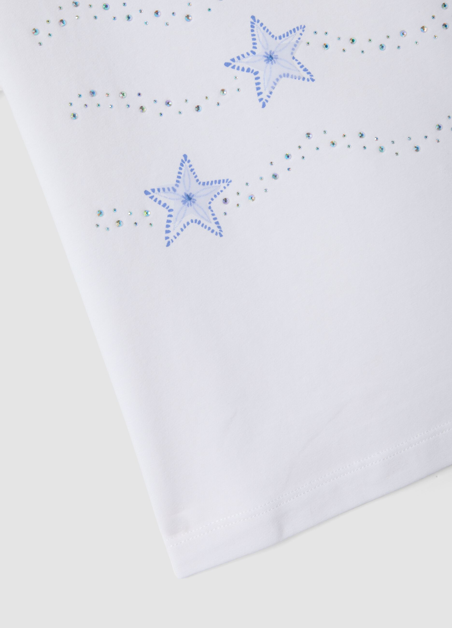 White short-sleeved stretch-cotton T-shirt