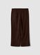 Brown wide-leg viscose-blend trousers_1