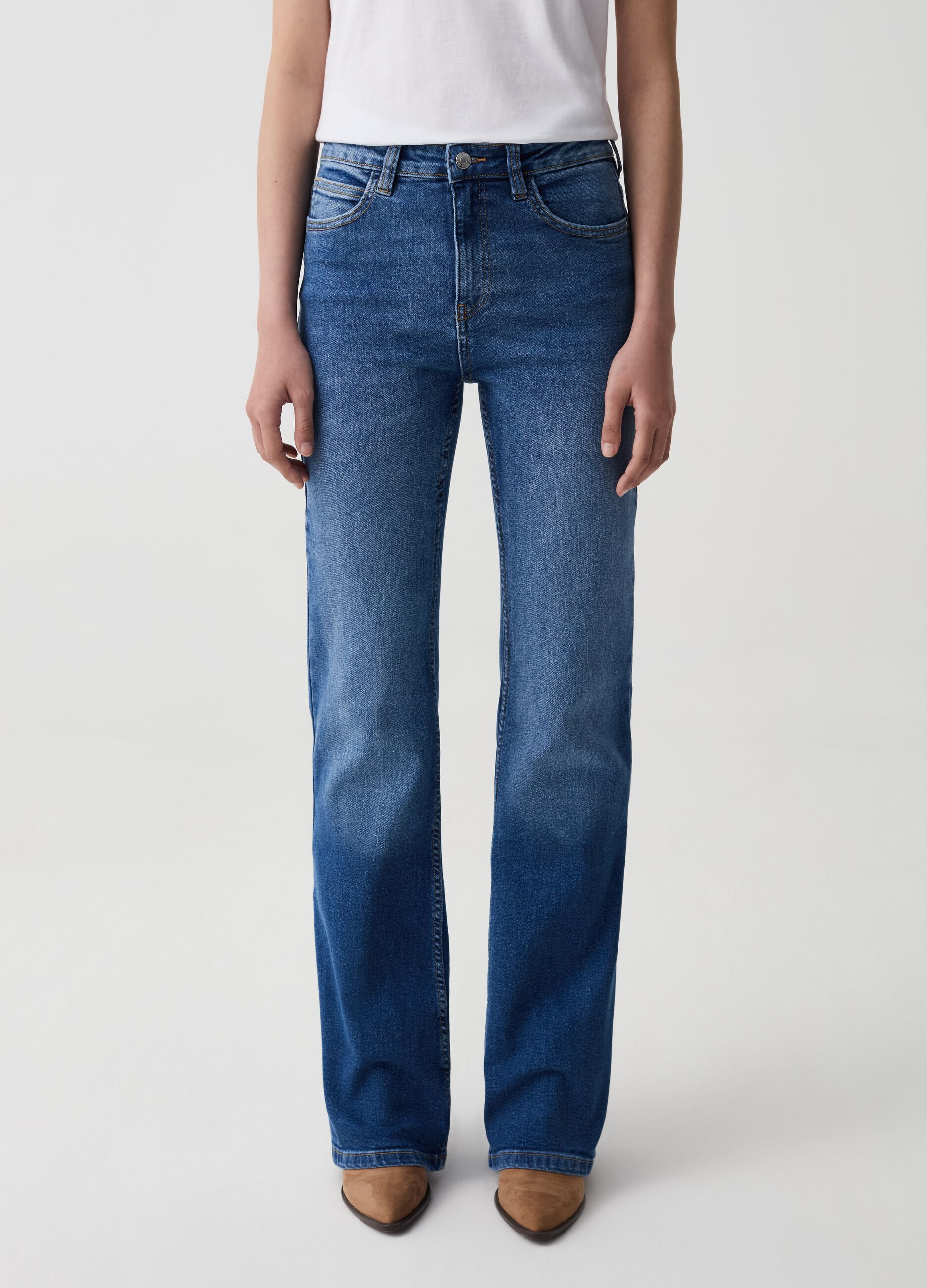 Flare-fit stretch jeans