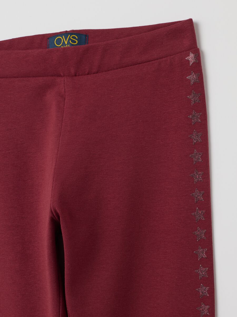 Leggings da bambina in cotone elasticizzato rossi_2
