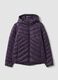 Giacca Ultralight viola trapuntata con cappuccio e zip_0