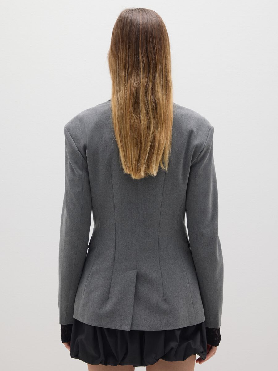 Blazer grigio slim fit con reverse e bottone_3