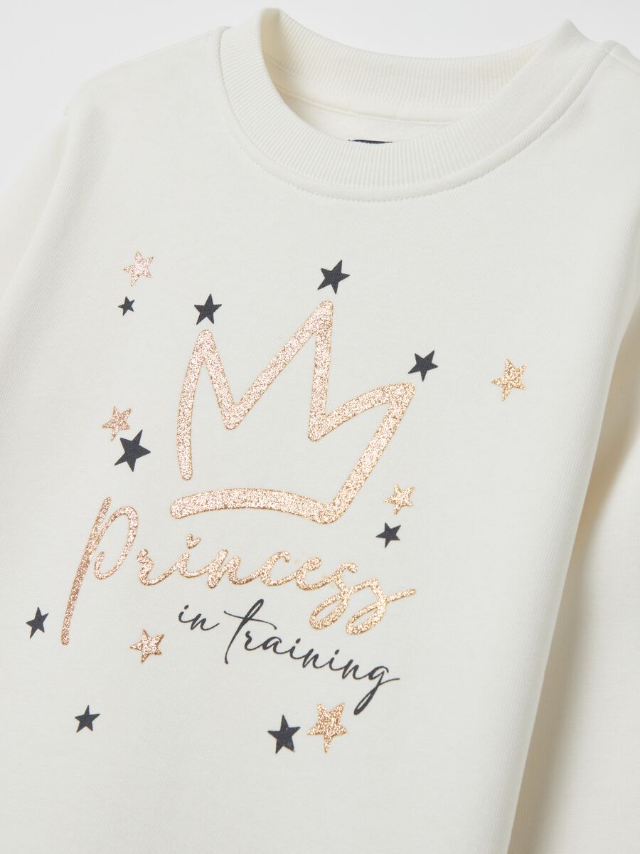 Jogging set con stampa glitterata_2