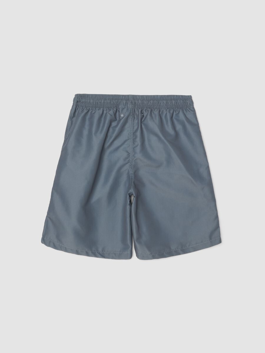 Kids' Grey Swim Shorts Regular Fit with One Piece Print_1
