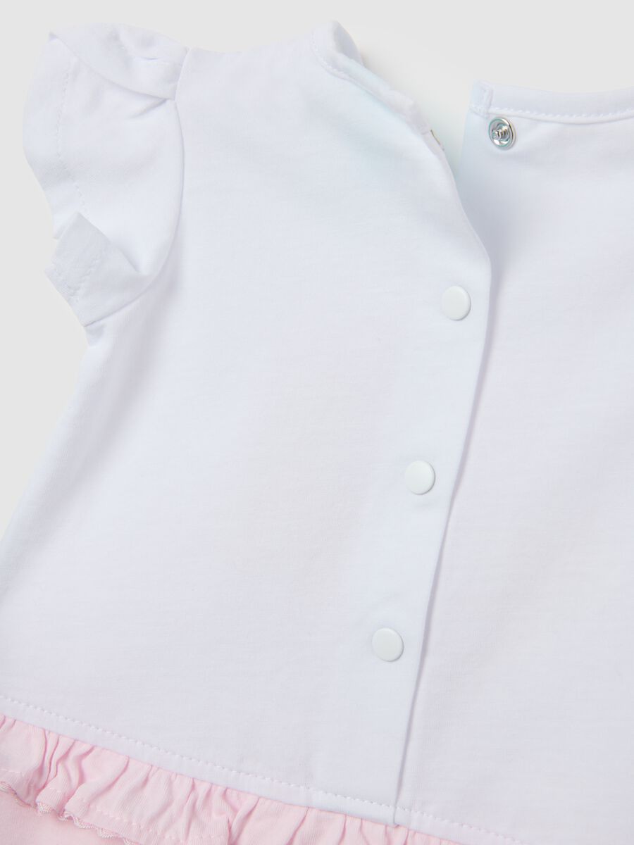 Multicoloured pure cotton Disney-print baby bodysuit_3