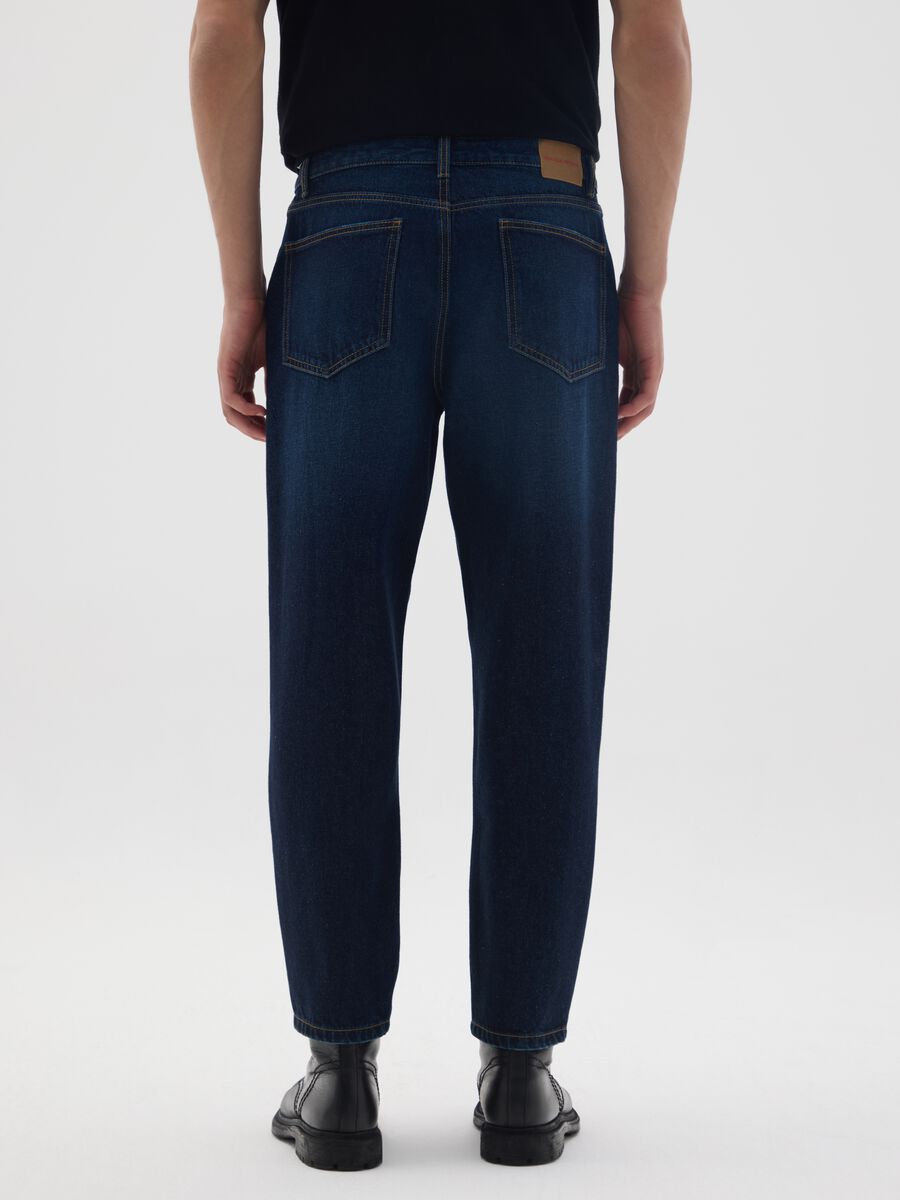 Jeans in puro cotone blu regular tapered_2