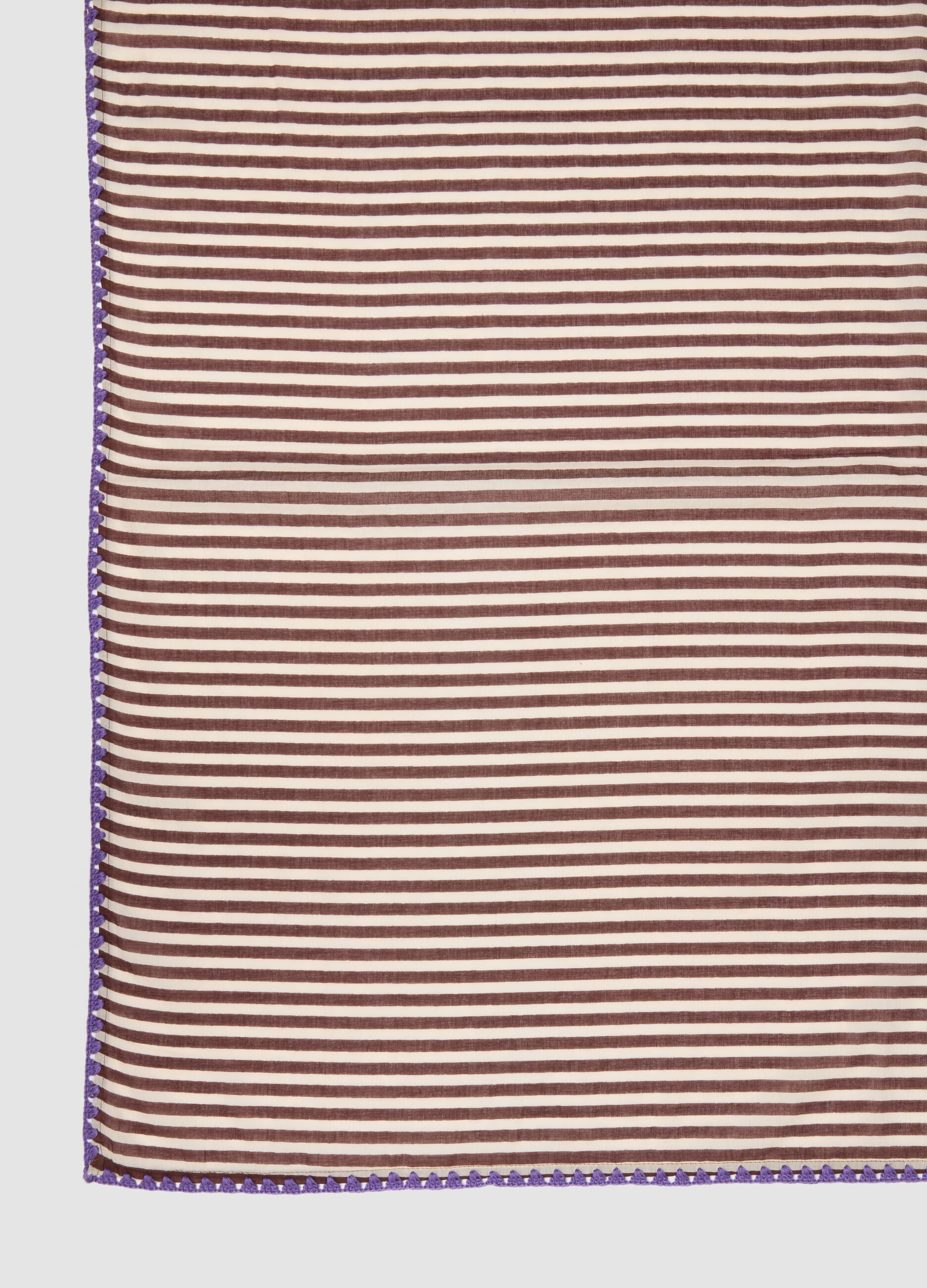 Brown striped pure cotton sarong