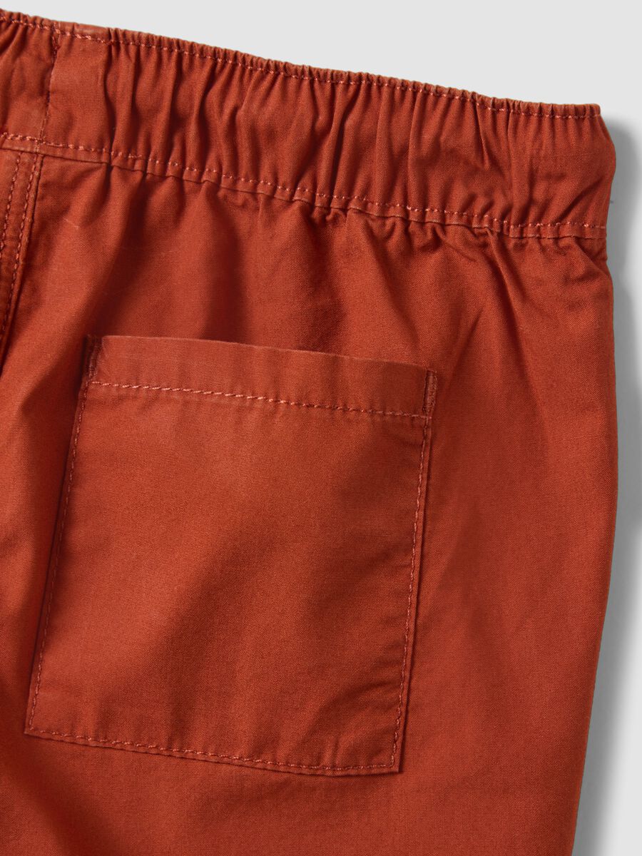 Orange pure cotton boys&rsquo; shorts, regular fit, with drawstring_3