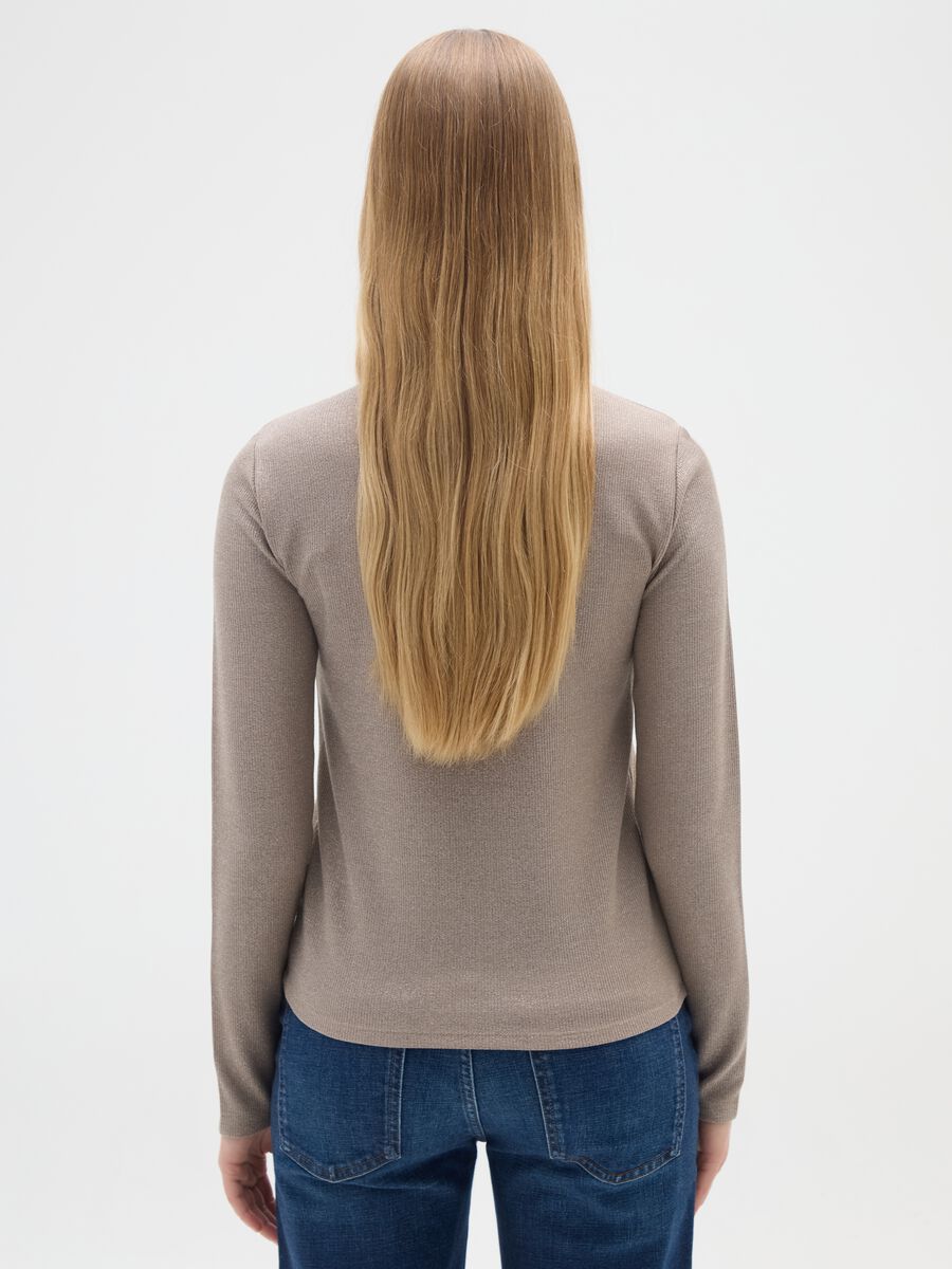 Beige long-sleeve stretch top_2