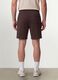 Shorts marrone in misto cotone con vita elasticizzata regular fit_1
