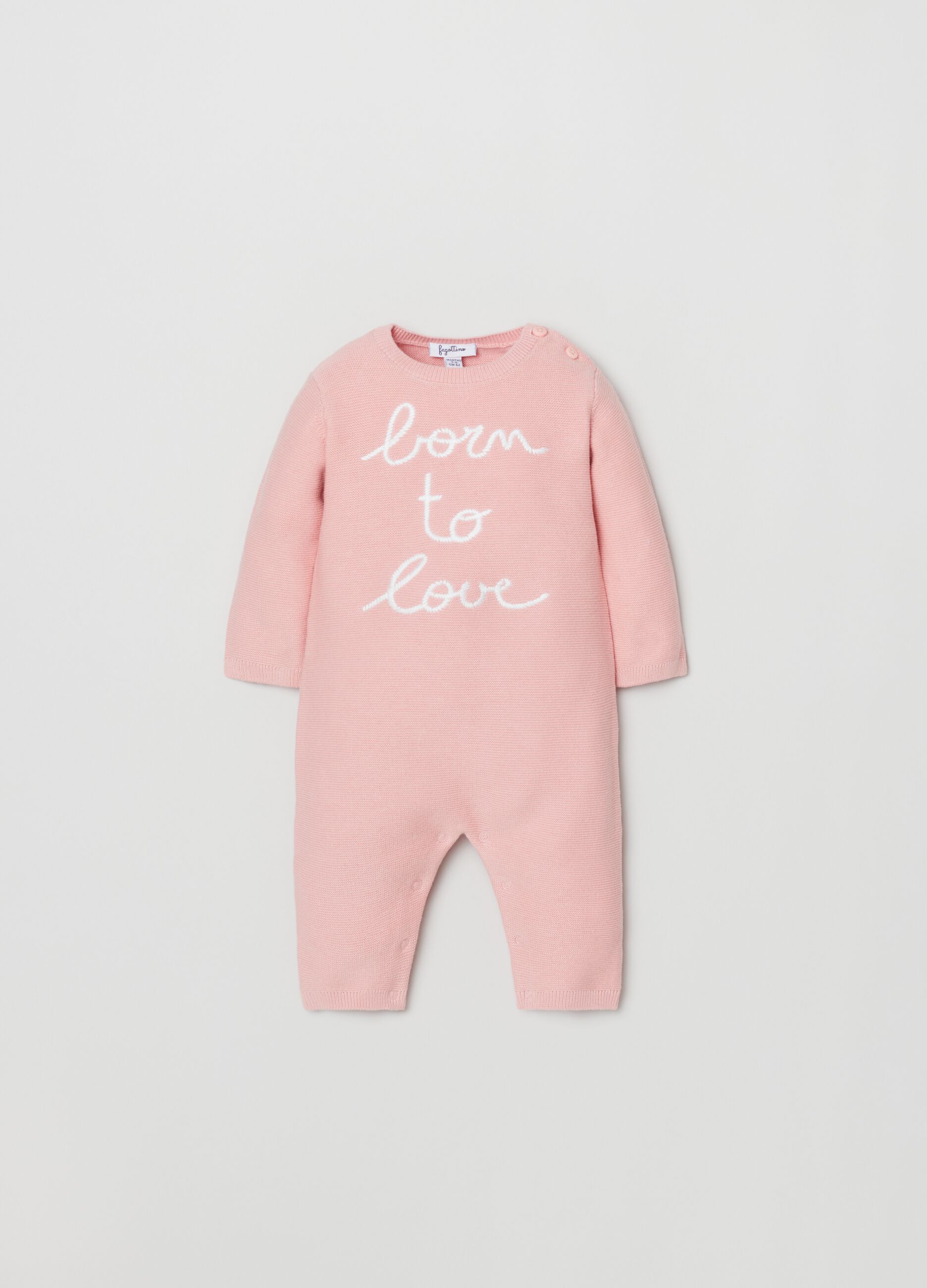 Tutina in maglia con ricamo lettering