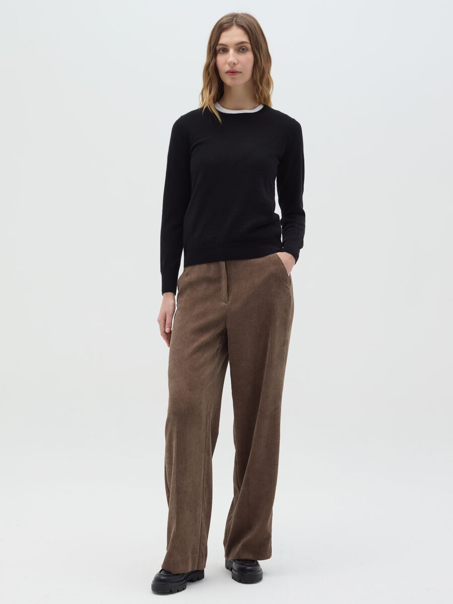 Pullover with round neck in cashmere_1