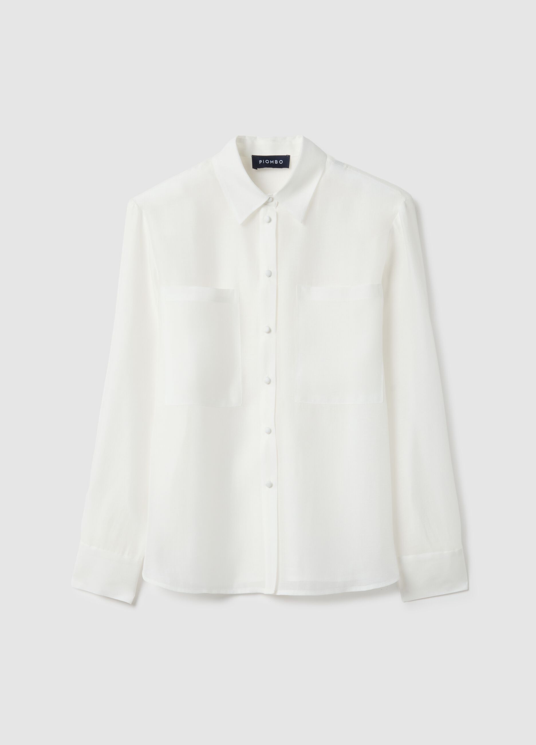 White Oversized Fit Lyocell Blend Shirt