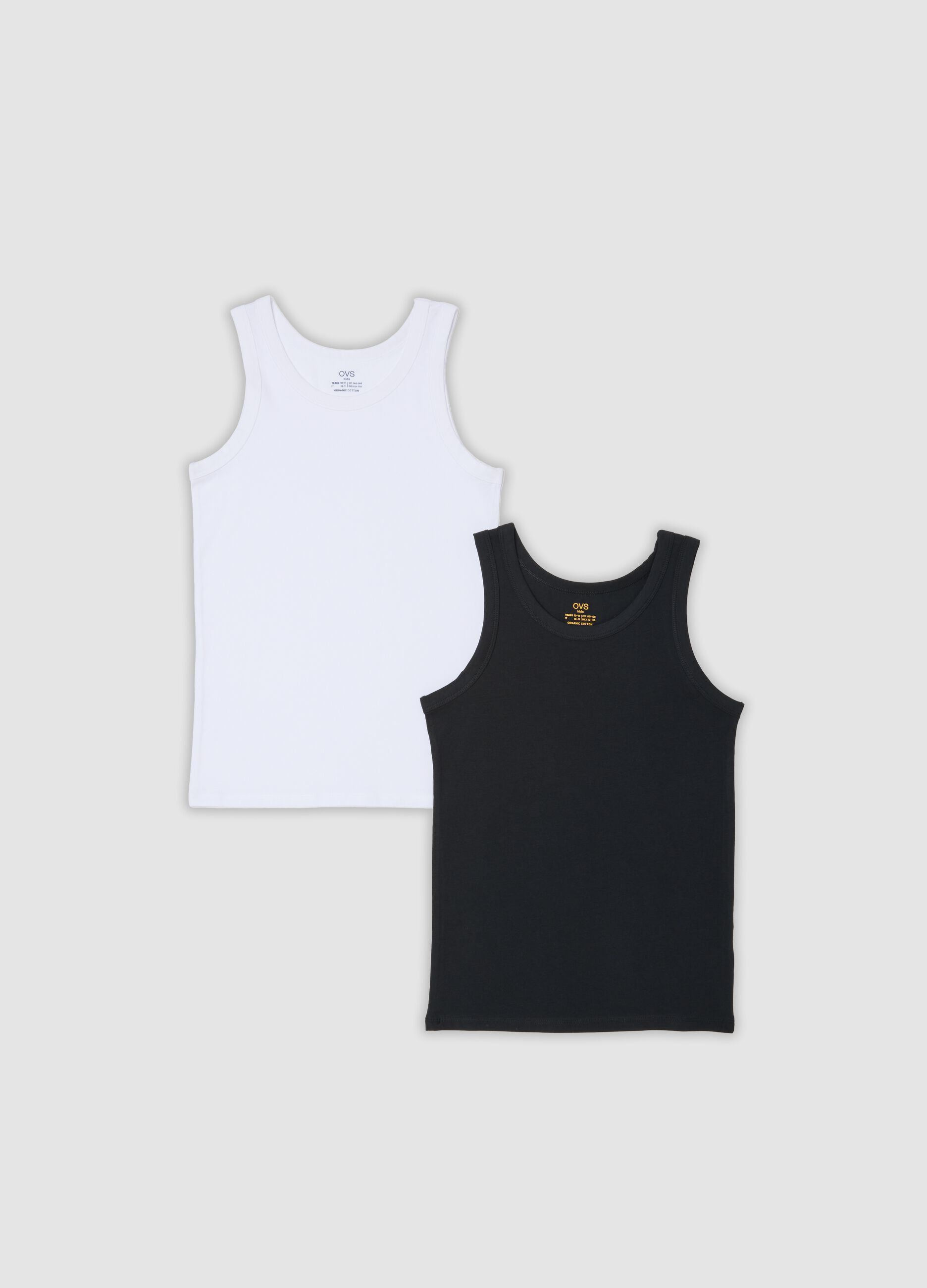 2-pack multicolour boys&rsquo; stretch organic cotton vests