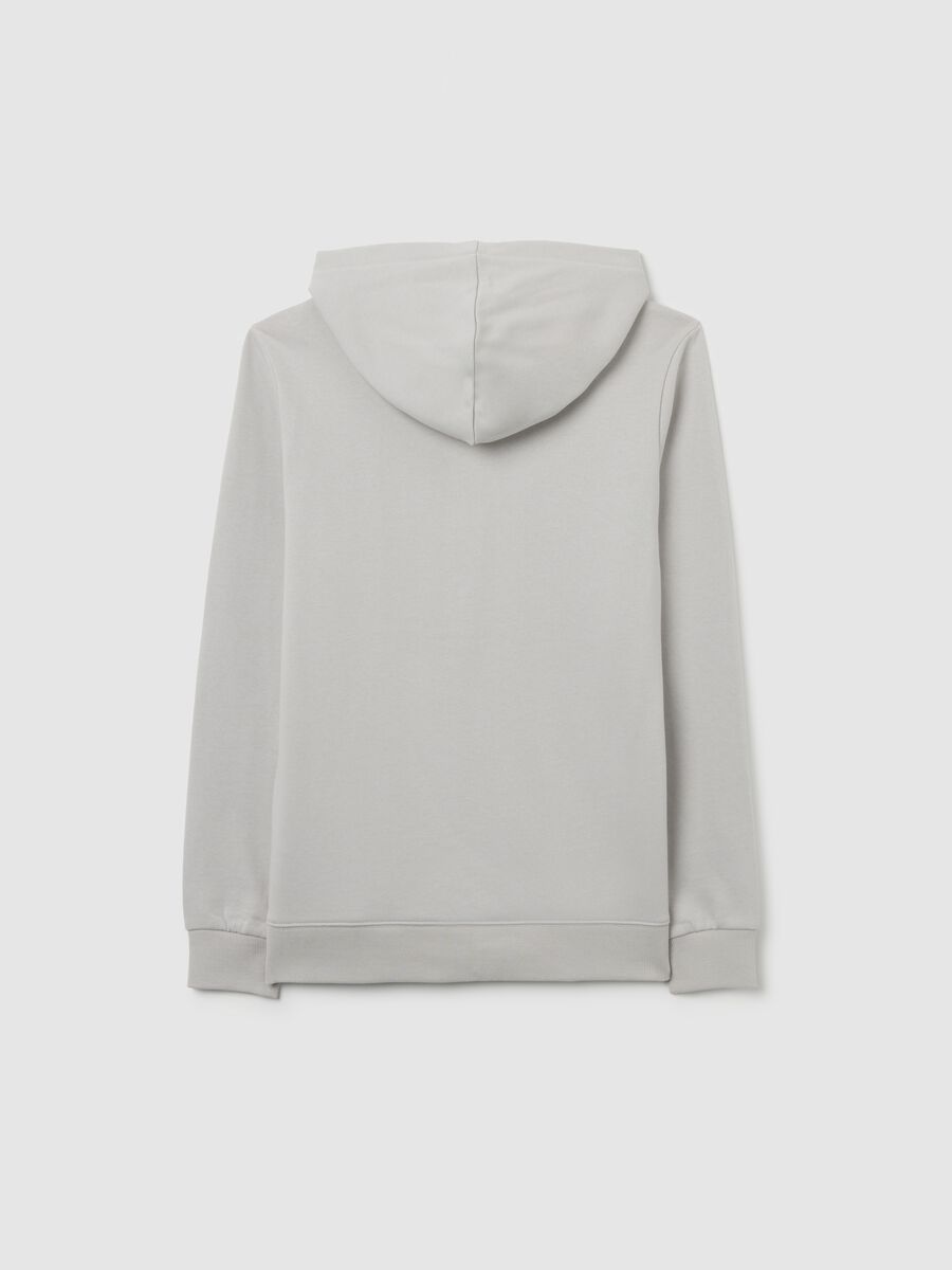 Felpa con cappuccio grigia da ragazzo in puro cotone regular fit_4