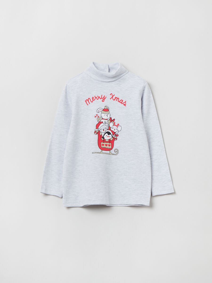 T-shirt maniche lunghe a collo alto_0