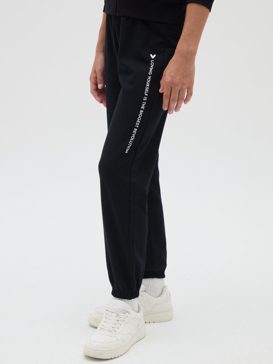 Girls' Black Pure Cotton Jogger Trousers_3