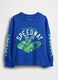 Blue Long Sleeve T-Shirt with Speedway Graphics_0