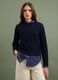Blue pure cotton cable-knit crew-neck jumper, regular fit_0