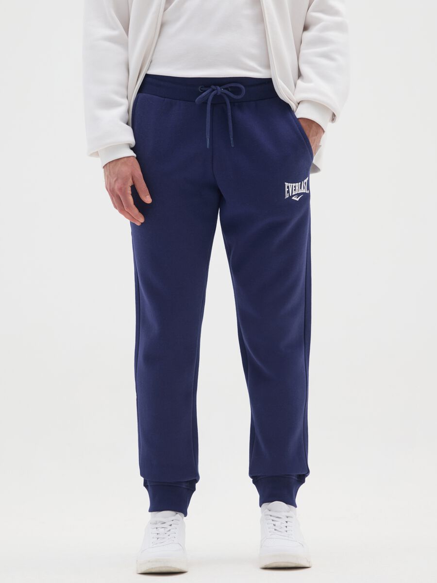 Blue Jogging Trousers in Cotton Blend_1