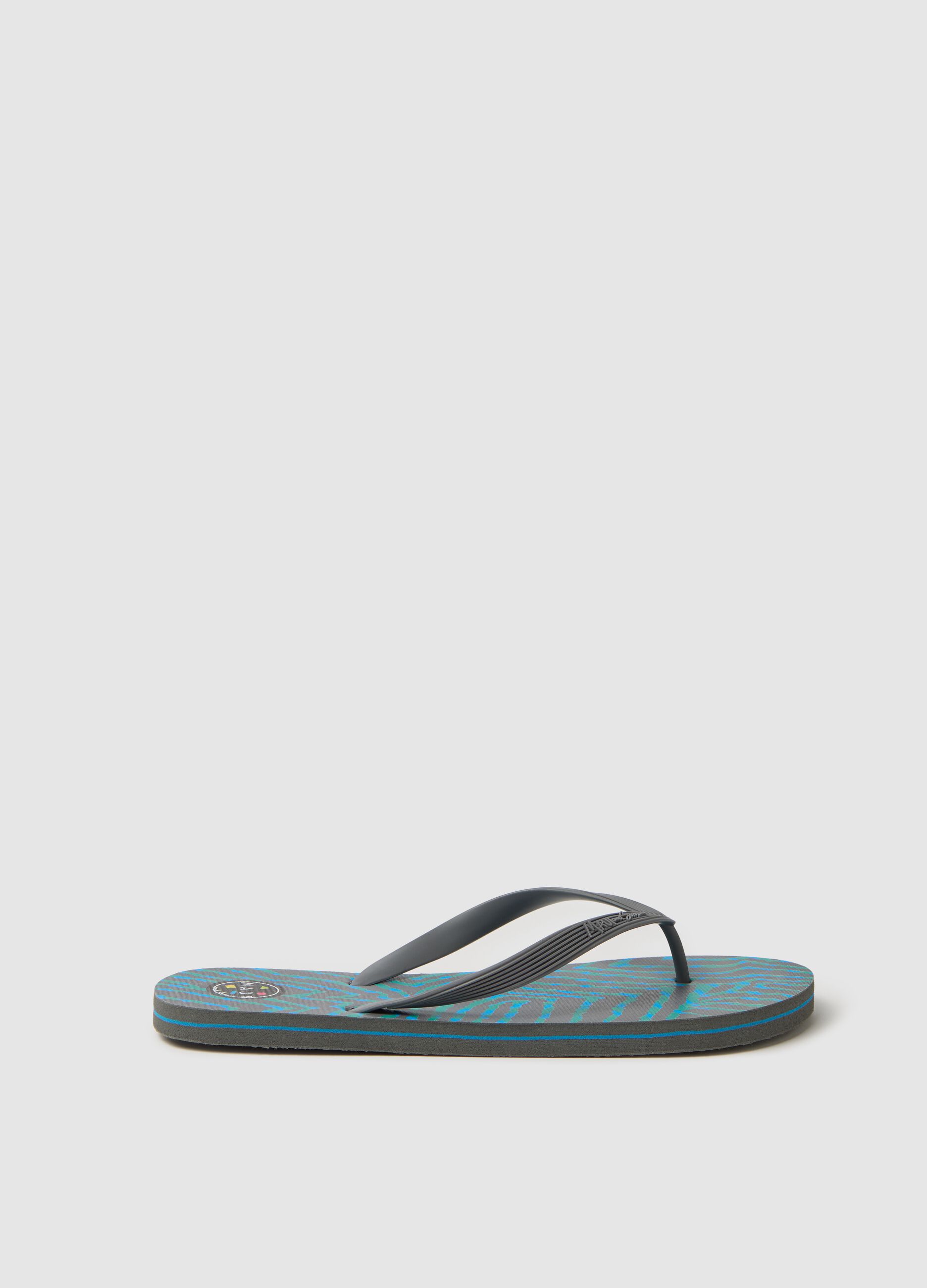 Maui and Sons grey flip flops with print