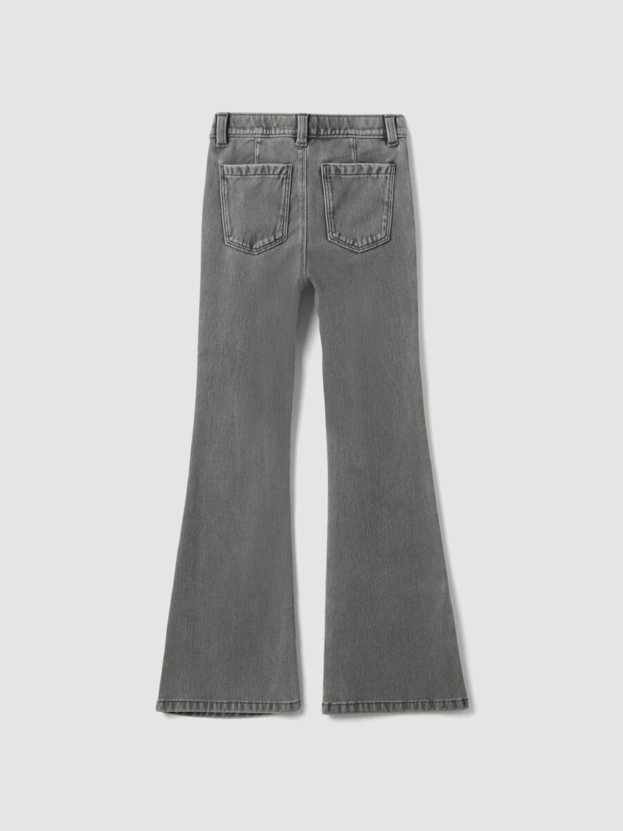 Jeggings grigi flare fit in cotone elasticizzato per ragazza_1