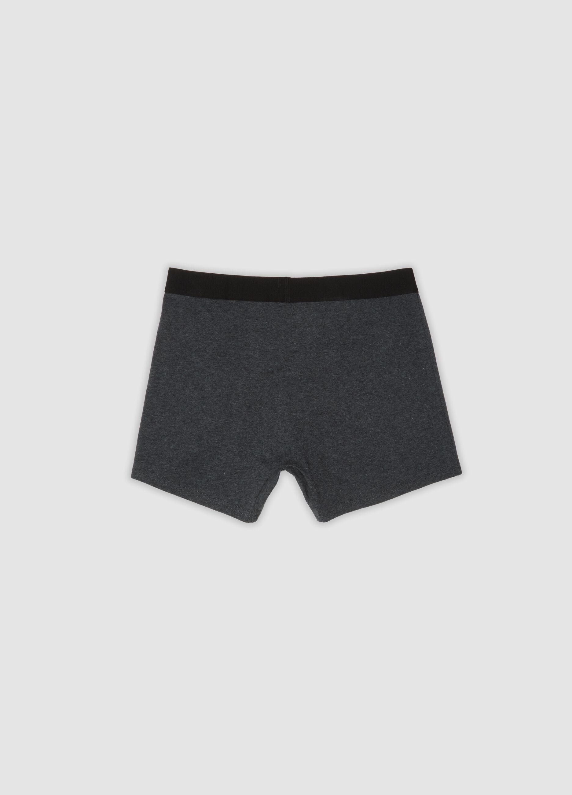 Pack of 3 grey midi boxer briefs in stretch organic cotton