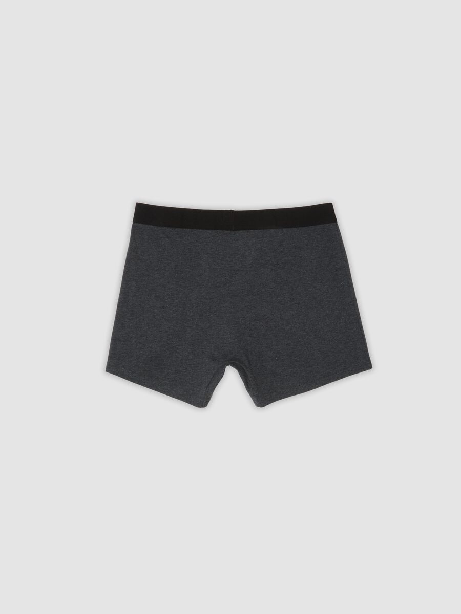 Pack of 3 grey midi boxer briefs in stretch organic cotton_2