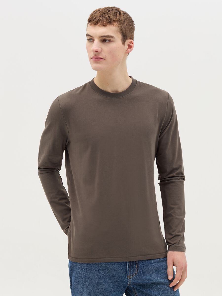 Long-sleeved T-shirt in stretch cotton_0