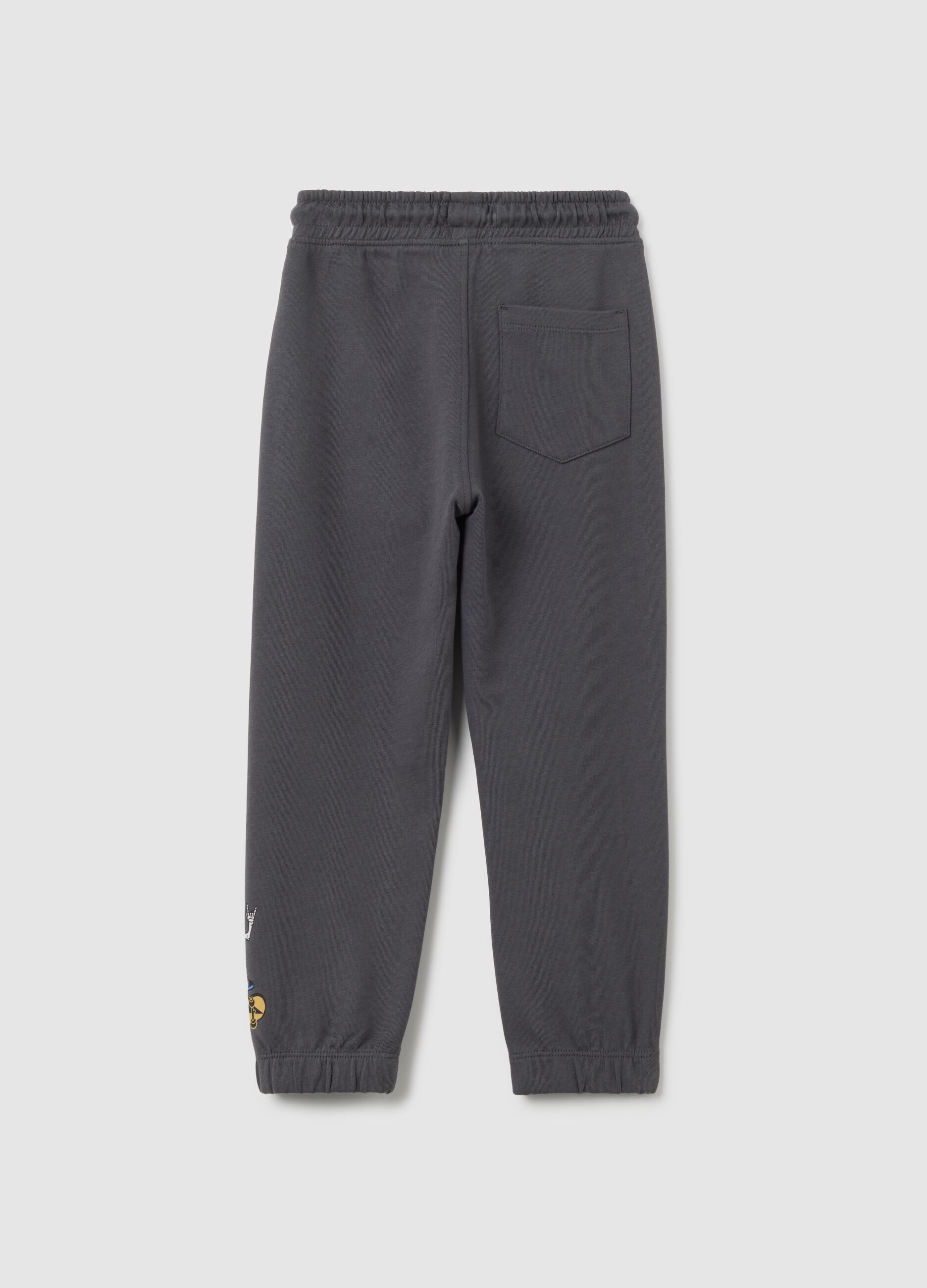 Children's grey jogger trousers in pure cotton