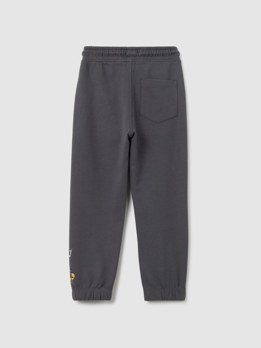 Children's grey jogger trousers in pure cotton_1