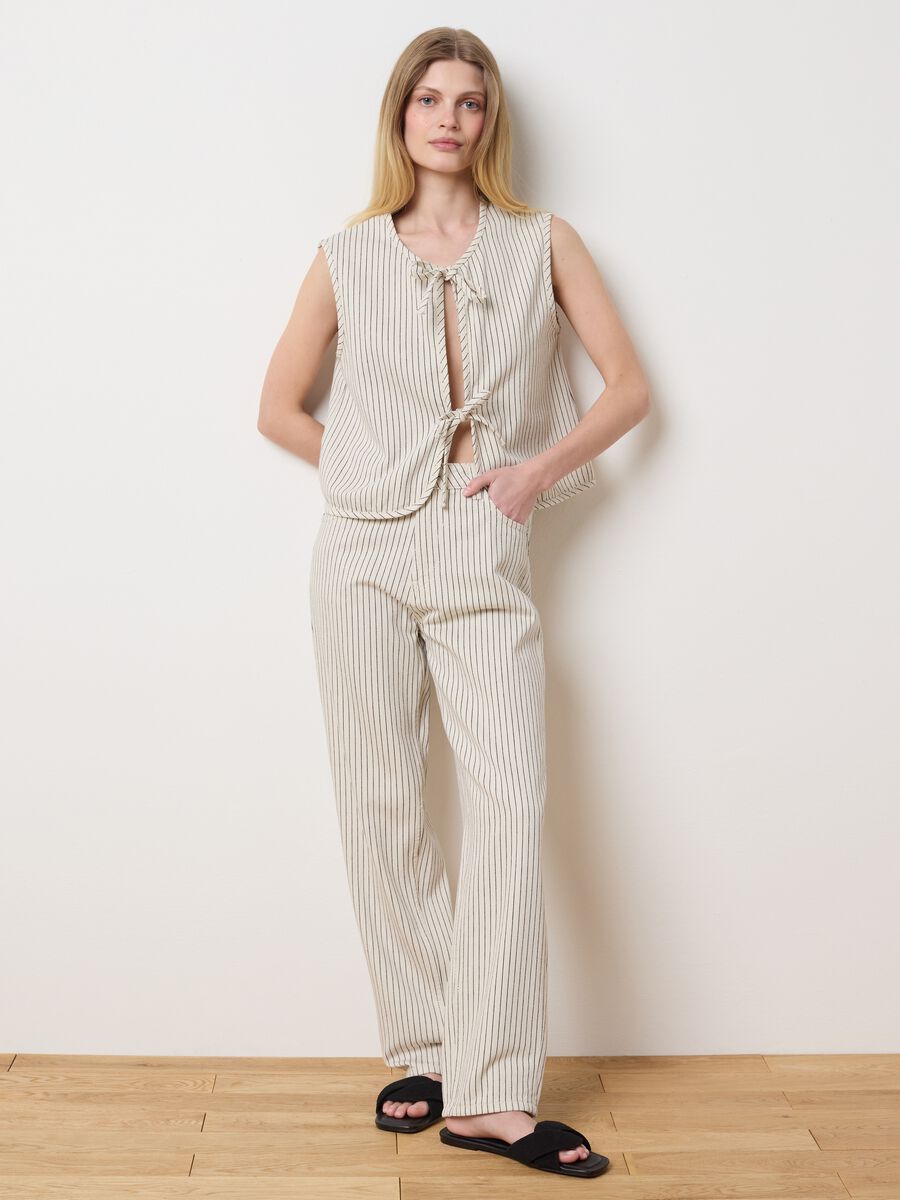 Pinstripe denim gilet_1