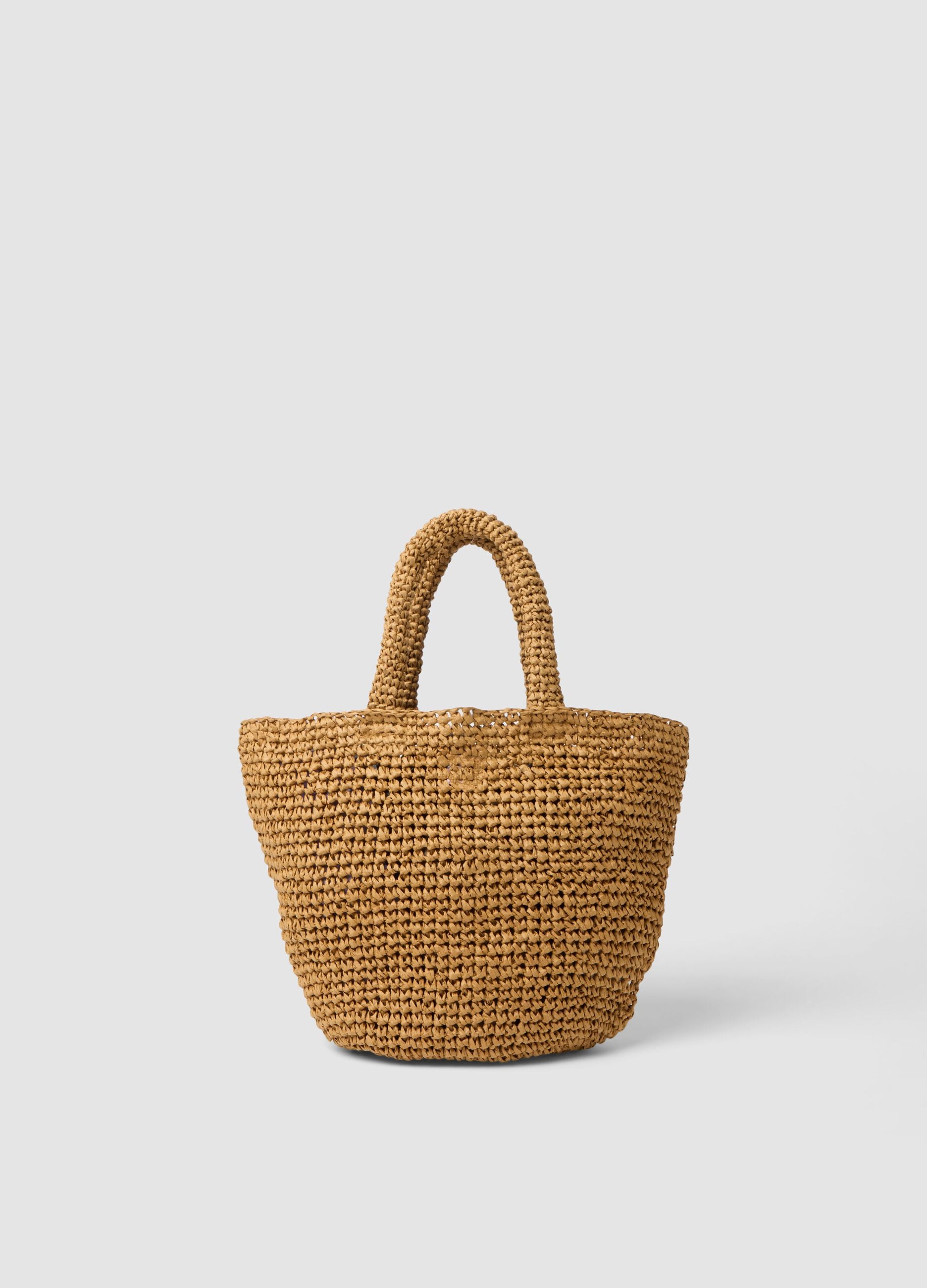 Brown beach bag in paper fabric