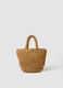 Brown beach bag in paper fabric_1