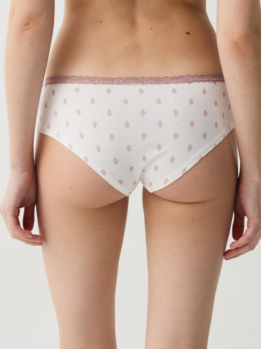 Two-pack stretch organic cotton French knickers with pattern_2