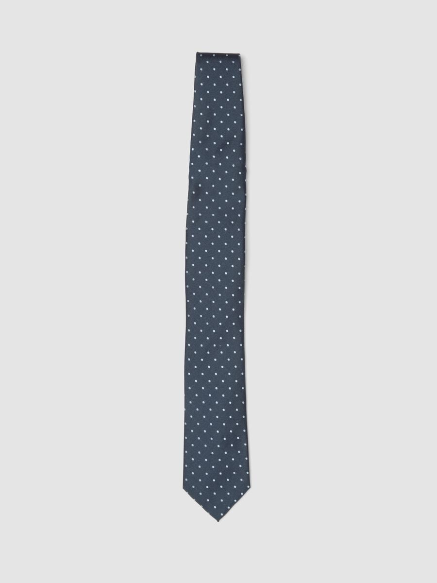 Blue polka dot tie with 7.5 cm blade_0