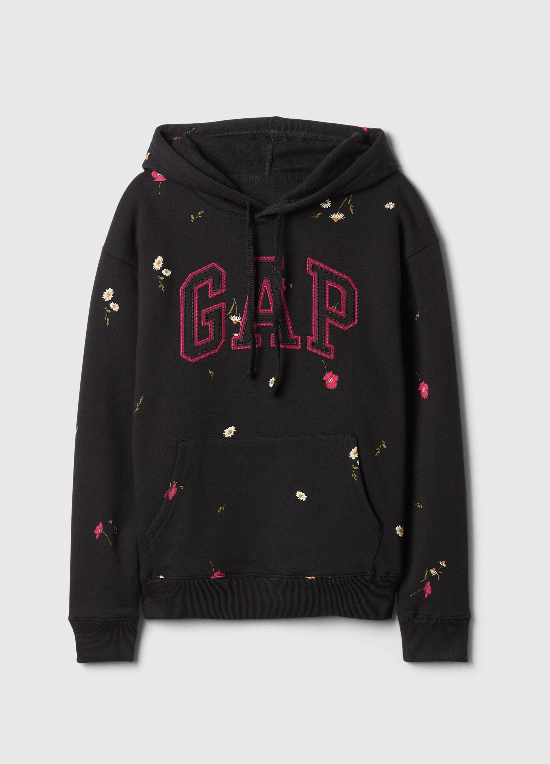 Ditsy floral sweatshirt with embroidered logo