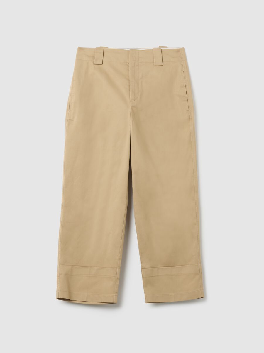 Pantaloni in cotone beige regular fit_4