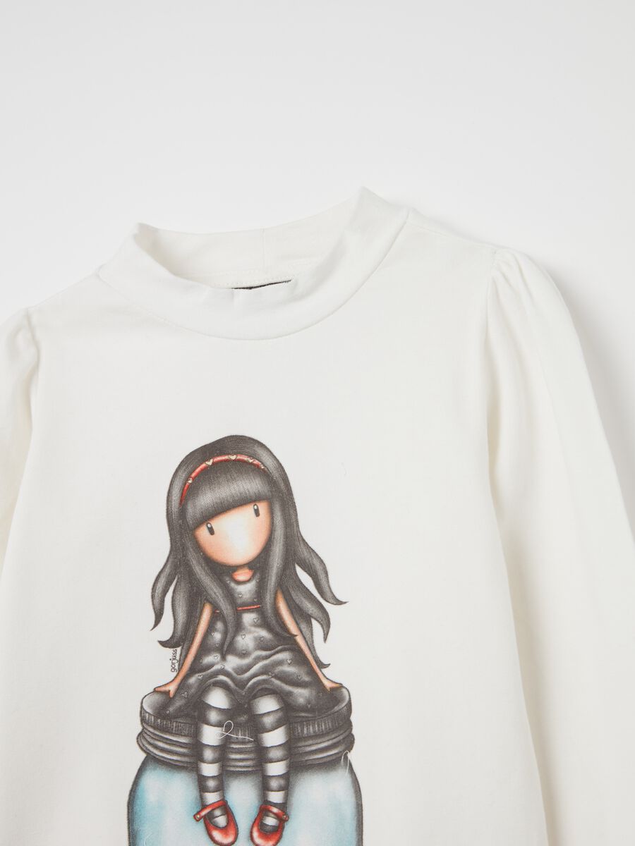 T-shirt with mock neck and Gorjuss print_2