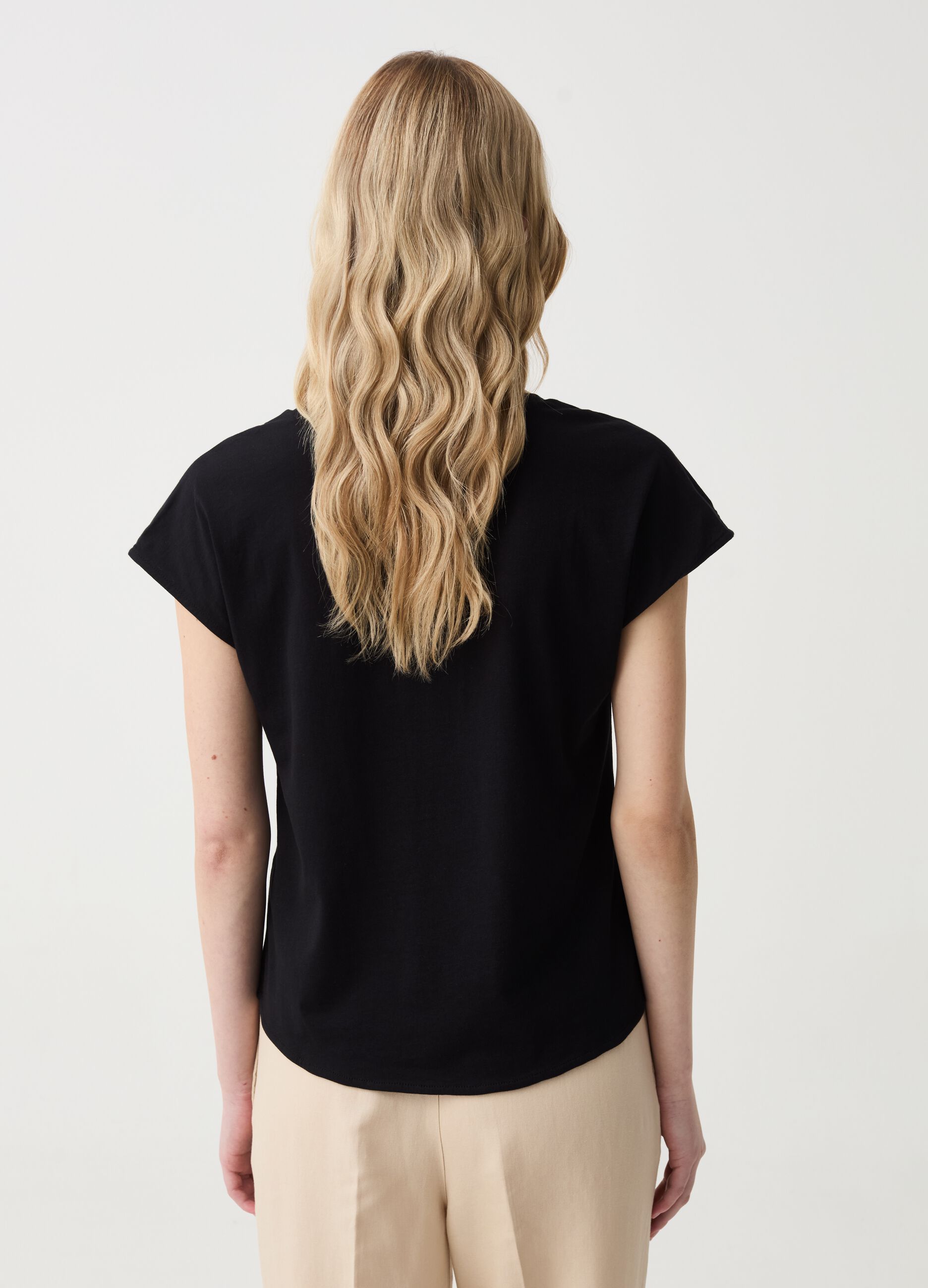 Organic cotton T-shirt with kimono sleeves